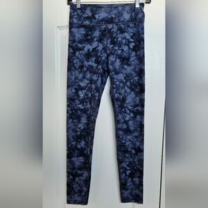 Athleta Girl High Rise Chit Chat Tights Leggings Blue Tie Dye Pattern Size XL 14